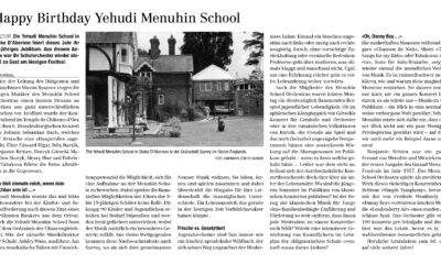 Happy Birthday Menuhin School